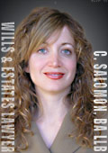 Charlotte A. Salomon, wills & estates / litigation lawyer with background in real estate development - helps plan for your wealth management as  part of your estate planning