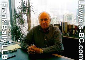 Frank Baily over 30 years experience in wills and wills litiigation, in office overlooking Kingsway from Metrotown Tower