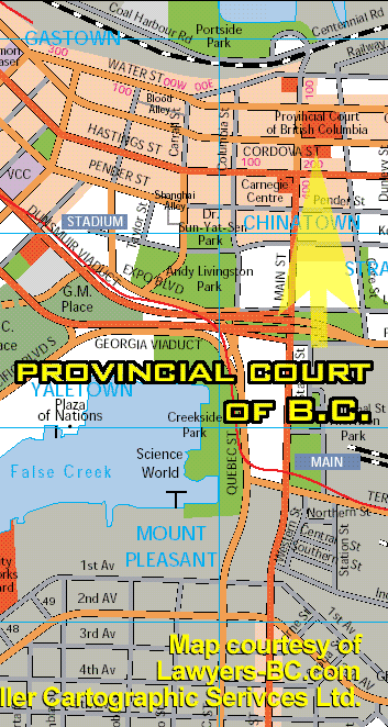 BC PROVINCIAL COURT on Cordova Street,  at edge of Vancouver Chinatown