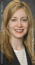 Charlotte A. Salomon, QC,   wills, estates, incapacity planning, estate Administration lawyer - also has does employment law and a  background in real estate development - helps plan for your wealth management as  part of your estate planning