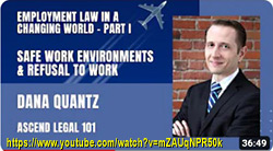 Dana Quantz, JD on Youtube interview on Safe Work Environments & Refusal to Work- by Ascend 101 media service 2021